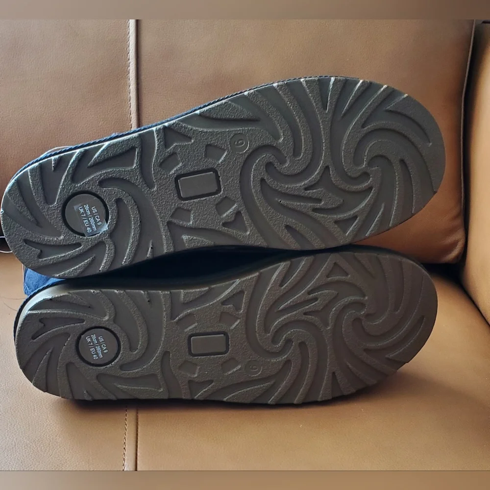 New Women's Sizes Shearling Scalloped Edge Boots Navy - Picture 15 of 15